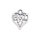WYSIWYG 10pcs 20x17mm Antique Silver Color Emt Heart Charms For Jewelry Making
