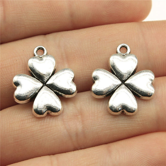 WYSIWYG 10pcs 20x17mm Clover Charms Antique Silver Color Pendant Charms Jewelry Findings For Jewelry Making