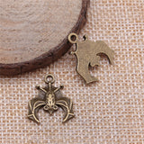 WYSIWYG 10pcs 20x17mm Hang Upside Down Bat Charms Pendant 2 Colors Antique Silver Color Antique Bronze Plated Alloy Charms