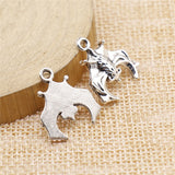 WYSIWYG 10pcs 20x17mm Hang Upside Down Bat Charms Pendant 2 Colors Antique Silver Color Antique Bronze Plated Alloy Charms