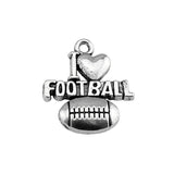 WYSIWYG 10pcs 20x18mm I Heart Football Charms For Jewelry Making Antique Silver Color Antique Bronze Color DIY Jewelry Making