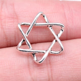 WYSIWYG 10pcs 20x18mm Star Of David Charms For Jewelry Making Antique Silver Color Charm Pendant Jewelry Accessories EF3824