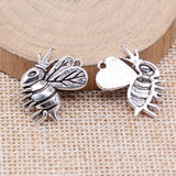WYSIWYG 10pcs 20x19mm Antique Silver Color Bee Charms For Jewelry Making