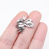 WYSIWYG 10pcs 20x19mm Antique Silver Color Bee Charms For Jewelry Making