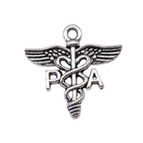 WYSIWYG 10pcs 20x19mm Antique Silver Color Pa Medical Caduceus Symbol Charms For Jewelry Making
