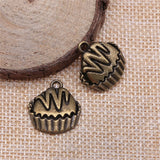 WYSIWYG 10pcs 20x19mm Cupcakes Charms DIY Jewelry Findings Antique Silver Color Antique Bronze Color For Jewelry Making