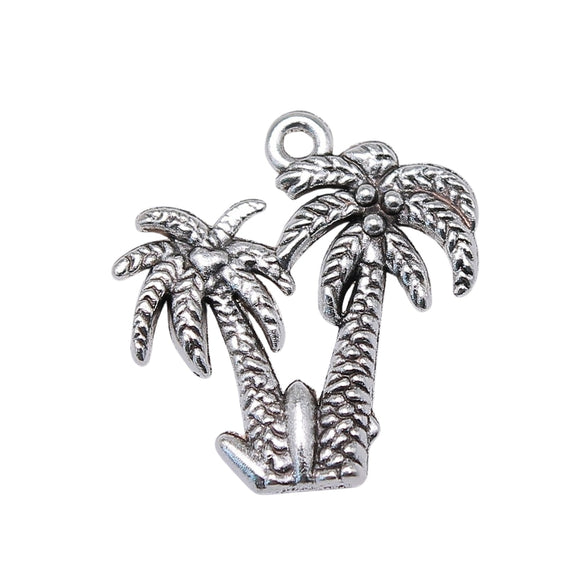WYSIWYG 10pcs 20x19mm Pendant Palm Tree Tree Coconut Palms Charm Pendants For Jewelry Making Coconut Tree Pendants
