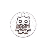 WYSIWYG 10pcs 20x20mm Owl Charms For Jewelry Making Antique Silver Color Charm Pendant Jewelry Accessories
