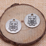 WYSIWYG 10pcs 20x20mm Owl Charms For Jewelry Making Antique Silver Color Charm Pendant Jewelry Accessories
