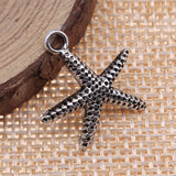 WYSIWYG 10pcs 20x20mm Starfish Pendant Charms Antique Silver Color For Jewelry Making Zinc Alloy Jewelry Findings EF3900