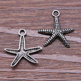 WYSIWYG 10pcs 20x20mm Starfish Pendant Charms Antique Silver Color For Jewelry Making Zinc Alloy Jewelry Findings EF3900