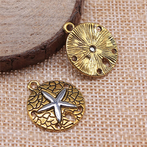 WYSIWYG 10pcs 20x22mm 2 Colors Starfish Charms Pendant For Jewelry Making DIY Jewelry Findings