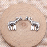 WYSIWYG 10pcs 20x23mm Antique Silver Color Giraffe Charms For Jewelry Making