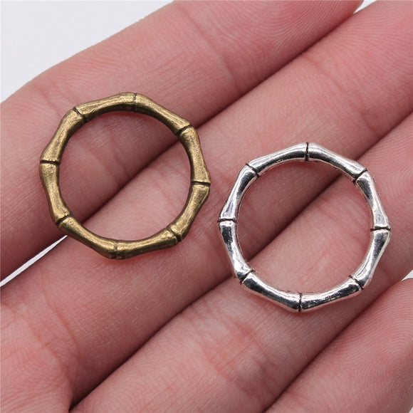 WYSIWYG 10pcs 21mm Bamboo Circle Connector Charm Pendants For Jewelry Making Bamboo Circle Pendants