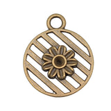 WYSIWYG 10pcs 21mm Flower Charms Antique Bronze Color Charms For Jewelry Making Jewelry Findings