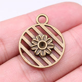 WYSIWYG 10pcs 21mm Flower Charms Antique Bronze Color Charms For Jewelry Making Jewelry Findings