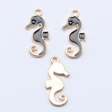 WYSIWYG 10pcs 21x10mm KC Gold Color Enamel Seahorse Charms Pendant For DIY Jewelry Making Handmade Jewelry Craft Findings