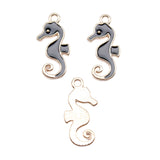 WYSIWYG 10pcs 21x10mm KC Gold Color Enamel Seahorse Charms Pendant For DIY Jewelry Making Handmade Jewelry Craft Findings