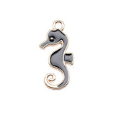 WYSIWYG 10pcs 21x10mm KC Gold Color Enamel Seahorse Charms Pendant For DIY Jewelry Making Handmade Jewelry Craft Findings