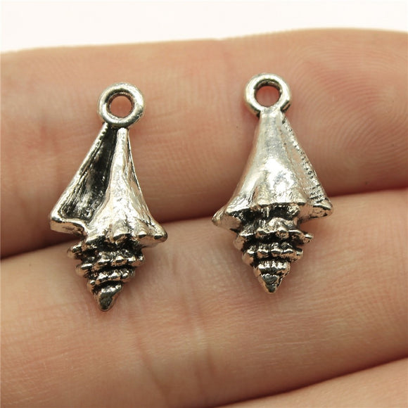 10pcs 21x11x6mm Shell Conch Charm Pendants For Jewelry Making Antique Silver Color Conch Shell Pendants Charm Conch ef4380