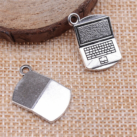 WYSIWYG 10pcs 21x13mm Antique Silver Color Computer Charms 3D Charms Pendant For Jewelry Making Laptop Pendants Charm
