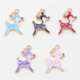 WYSIWYG 10pcs 21x14mm 5 Colors Enamel Deer Charms Pendant For DIY Jewelry Making Handmade Jewelry Craft Findings