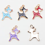 WYSIWYG 10pcs 21x14mm 5 Colors Enamel Deer Charms Pendant For DIY Jewelry Making Handmade Jewelry Craft Findings