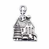 WYSIWYG 10pcs 21x14mm House Pendant Charms Antique Silver Color For Jewelry Making Zinc Alloy Jewelry Findings
