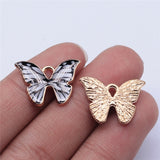 WYSIWYG 10pcs 21x15mm KC Gold Color Enamel Butterfly Charms For Jewelry Making DIY Jewelry Findings