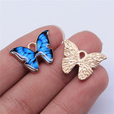 WYSIWYG 10pcs 21x15mm KC Gold Color Enamel Butterfly Charms For Jewelry Making DIY Jewelry Findings