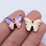 WYSIWYG 10pcs 21x15mm KC Gold Color Enamel Butterfly Charms For Jewelry Making DIY Jewelry Findings