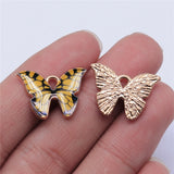 WYSIWYG 10pcs 21x15mm KC Gold Color Enamel Butterfly Charms For Jewelry Making DIY Jewelry Findings