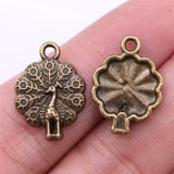 WYSIWYG 10pcs 21x15mm Peacock Charms Pendants For Jewelry Making DIY Jewelry Findings Jewelry Accessories