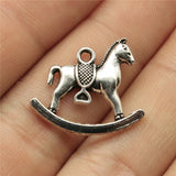 WYSIWYG 10pcs 21x17mm Antique Silver Color Antique Gold Color Rocking Horse Pendants Trojan Horse Charm