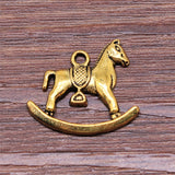WYSIWYG 10pcs 21x17mm Antique Silver Color Antique Gold Color Rocking Horse Pendants Trojan Horse Charm
