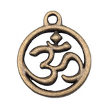 WYSIWYG 10pcs 21x17mm Om Charms For Jewelry Making Antique Bronze Color Charms Pendants Jewelry Accessories