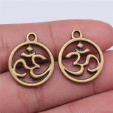 WYSIWYG 10pcs 21x17mm Om Charms For Jewelry Making Antique Bronze Color Charms Pendants Jewelry Accessories