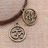 WYSIWYG 10pcs 21x17mm Om Charms For Jewelry Making Antique Bronze Color Charms Pendants Jewelry Accessories