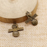 WYSIWYG 10pcs 21x20mm I Heart Basketball Charms For Jewelry Making Antique Silver Color Antique Bronze Color DIY Jewelry Making