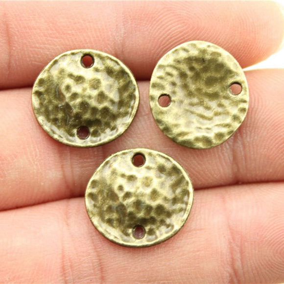 WYSIWYG 10pcs 21x20mm Middle Size Water Ripples Connector Charms For Jewelry Making Antique Bronze Color Charms