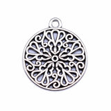 WYSIWYG 10pcs 21x21mm/39x39mm Antique Silver Color Hollow Flower Pattern Charms Pendant For Jewelry Making DIY Jewelry Findings