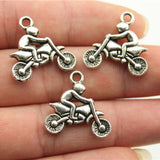 WYSIWYG 10pcs 21x21mm Motorcycle Athletics Charms For Jewelry Making Antique Silver Color Antique Bronze Color