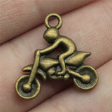 WYSIWYG 10pcs 21x21mm Motorcycle Athletics Charms For Jewelry Making Antique Silver Color Antique Bronze Color