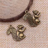 10pcs 21x21mm Pendant Squirrel Animal Squirrel Charm Pendants For Jewelry Making 3D Squirrel Pendants ef4080