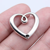 WYSIWYG 10pcs 21x23mm Antique Silver Color Heart Charms Pendant For DIY Jewelry Making Handmade Jewelry Craft Findings