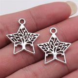 WYSIWYG 10pcs 21x23mm Pentagram Tree Charms Pendants For Jewelry Making DIY Jewelry Findings Jewelry Accessories