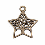 WYSIWYG 10pcs 21x23mm Pentagram Tree Charms Pendants For Jewelry Making DIY Jewelry Findings Jewelry Accessories