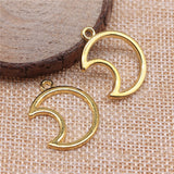 WYSIWYG 10pcs 21x26mm Crescent Moon Charms For Jewelry Making 3 Colors Accessories For Jewelry Making