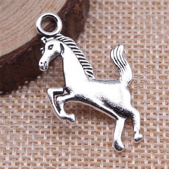 WYSIWYG 10pcs 21x35mm Horse Charms For Jewelry Making Antique Silver Plated Antique Bronze Color Jewelry Findings