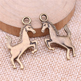 WYSIWYG 10pcs 21x35mm Horse Charms For Jewelry Making Antique Silver Plated Antique Bronze Color Jewelry Findings